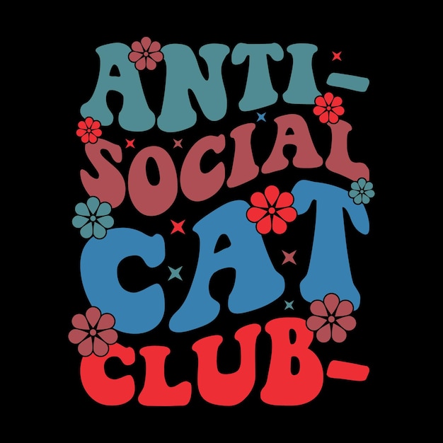 Retro Wavy Anti Social Club T-Shirt Design