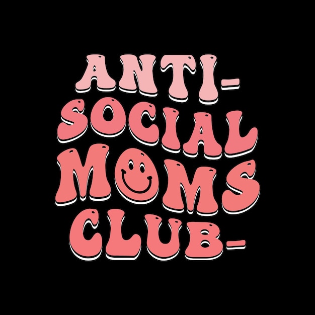 Retro Wavy Anti Social Club T-Shirt Design