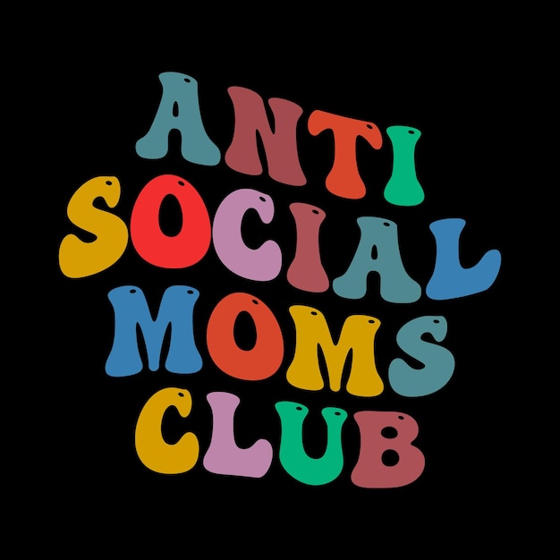 Retro Wavy Anti Social Club T-Shirt Design