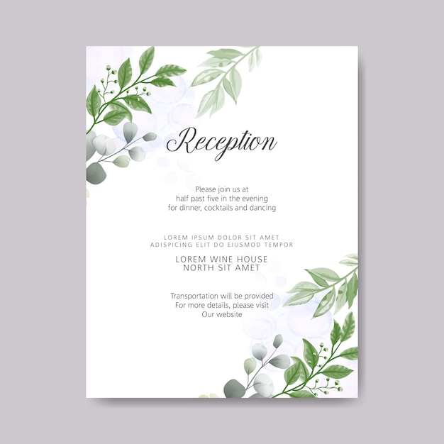 retro wedding invitation cards with beautiful floral