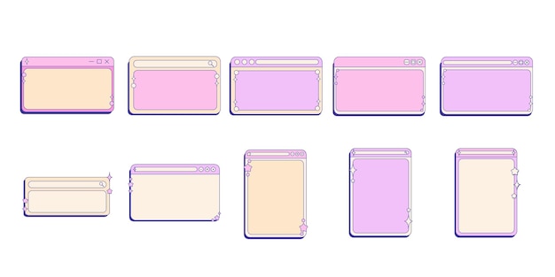 Retro Windows Display Set Illustration