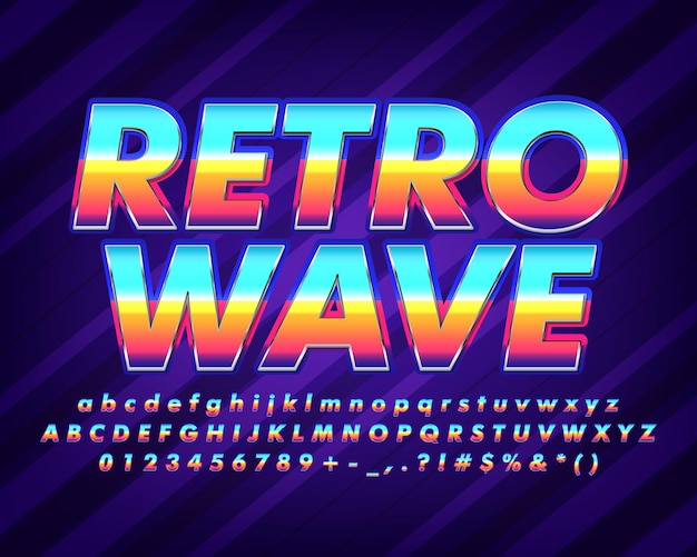 Retrowave alphabet design