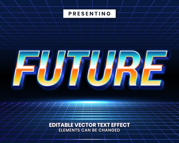 Retrowave futuristic editable text effect