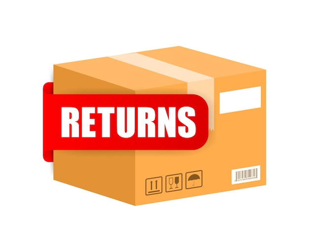 Returns box great design for any purposes Vector concept Courier service delivery