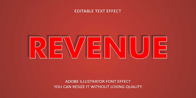 Revenue vector text font effect