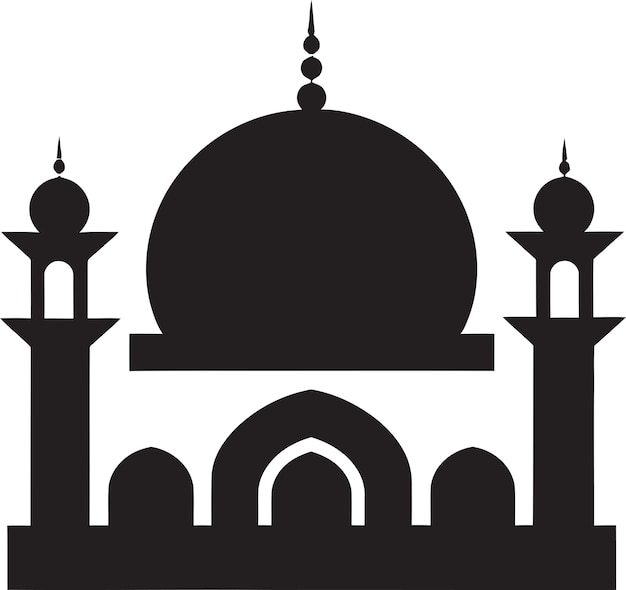 Reverent Rise Mosque Emblematic Design Divine Dimensions Iconic Mosque Vector