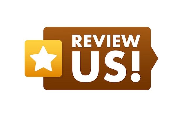 Review us User rating concept Review and rate us stars Business concept Vector illustration