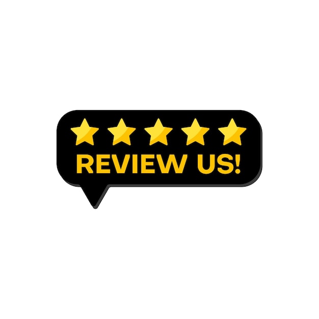 Review us User rating concept Review and rate us stars Business concept Vector illustration