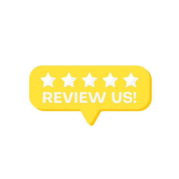 Review us User rating concept Review and rate us stars Business concept Vector illustration