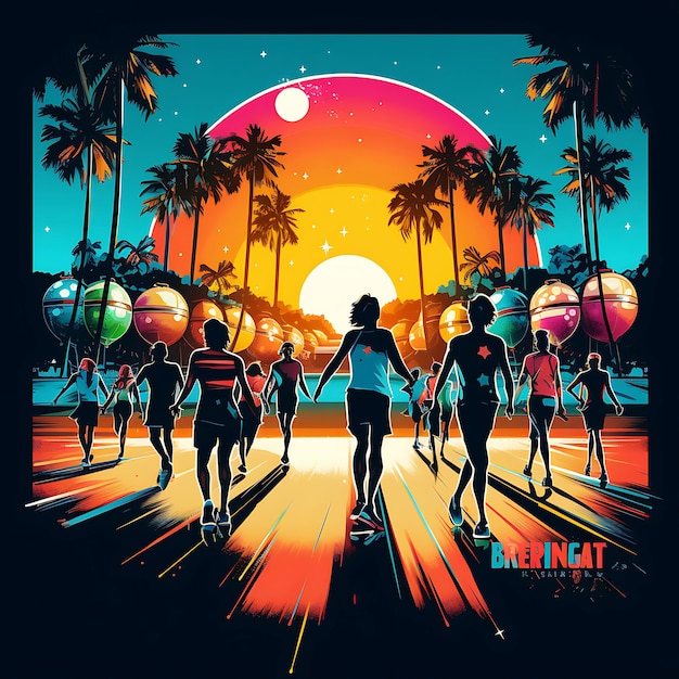 Vector reviving nostalgia mastering tshirt vector illustrations with a retro summer twist