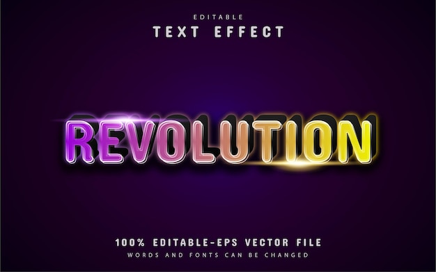 Revolution text, 3d gradient style text effect