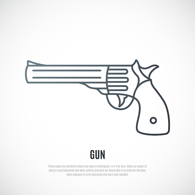 Revolver gun icon isolated