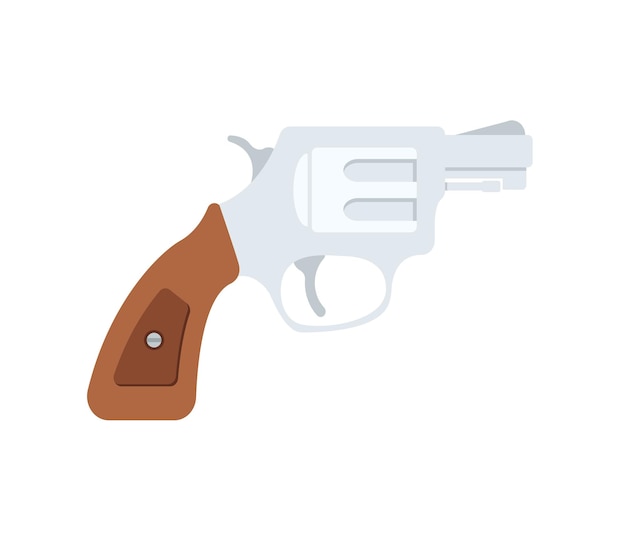 Revolver vector isolated icon. Emoji illustration. Pistol vector emoticon