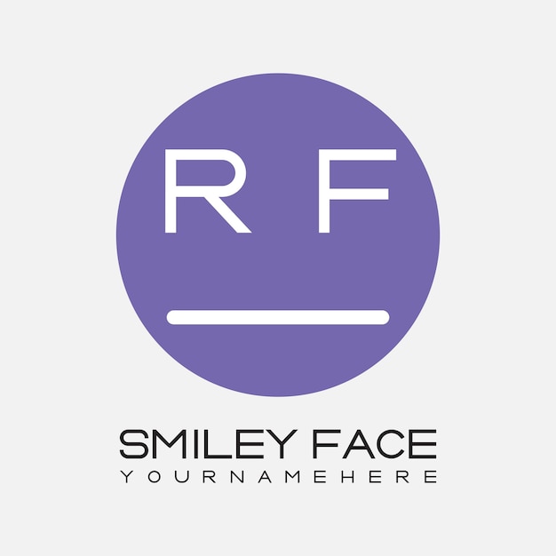 Vector rf initial monogram for smiley face logo with circle style design