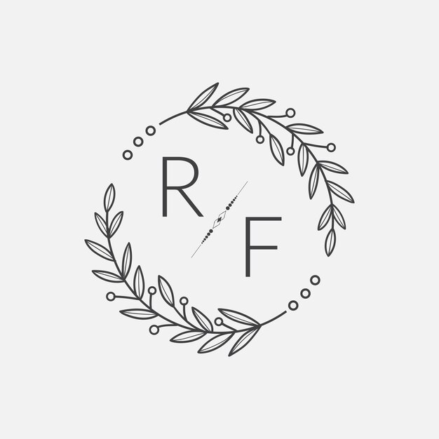 Vector rf initial monogram wedding with creative circle line