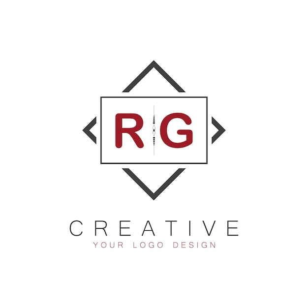 Vector rg initial monogram logo with creative square style design