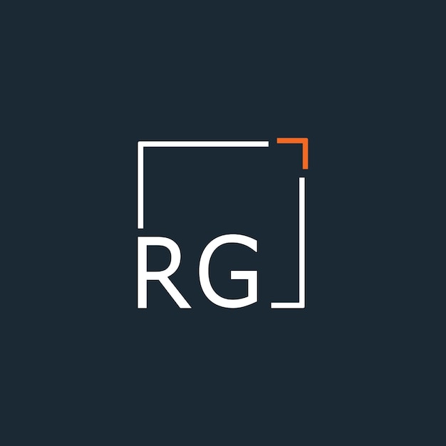 Vector rg initial monogram logo with square style design