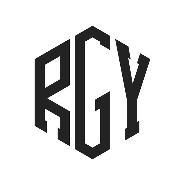 Vector rgy logo design initial letter rgy monogram logo using hexagon shape