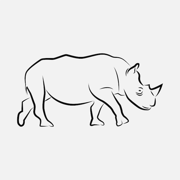 Rhino animal line art