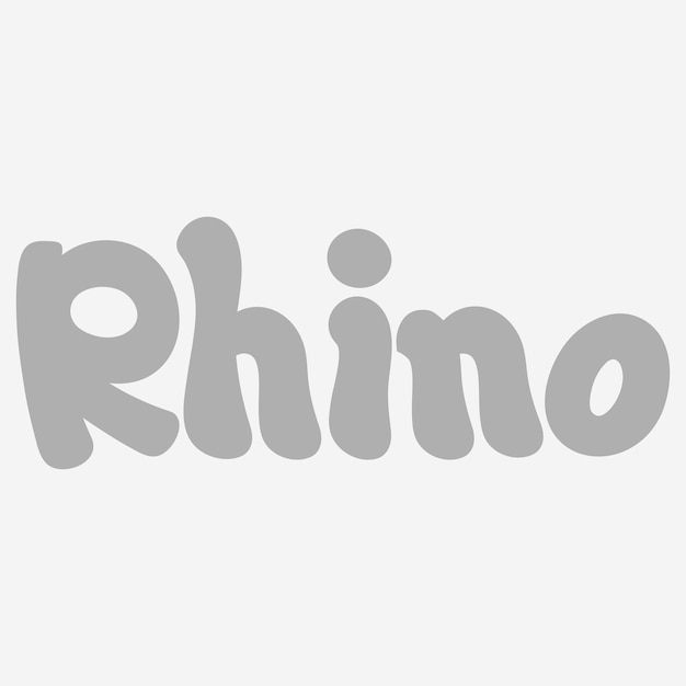 Rhino Animal Name Lettering Concept