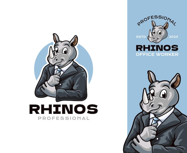 Rhino Employee Mascot Logo Design