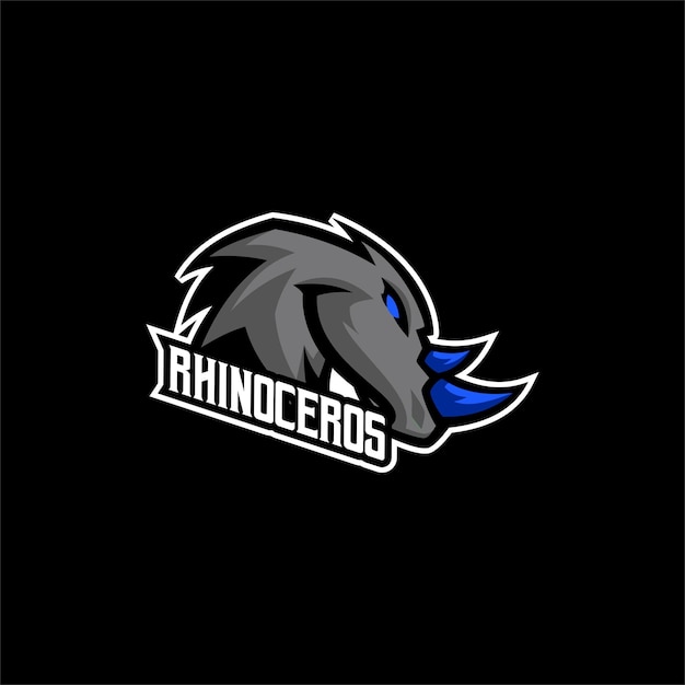 rhino esport mascot design logo