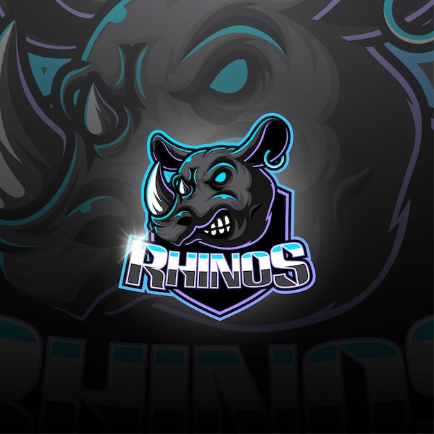 Rhino esport mascot logo 