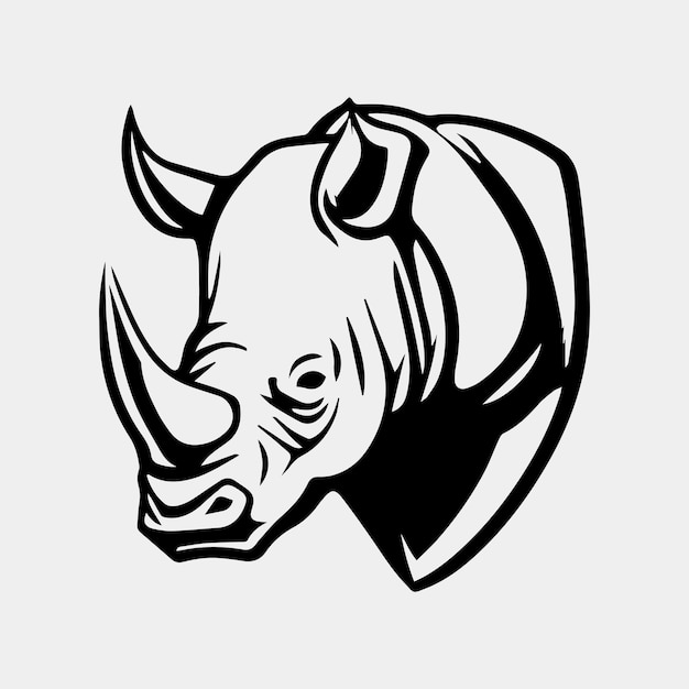 Rhino head logo icon vector illustration template