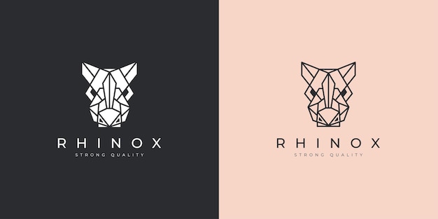 Rhino luxury geometric polygon logo