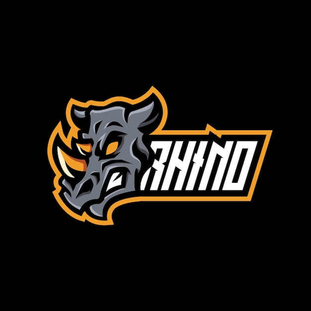 Rhino mascot esport logo design