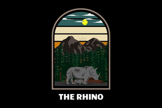 The rhino retro design landscape