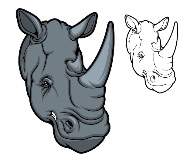 Rhino or rhinoceros african animal mascot