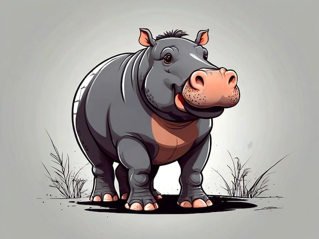 a rhino with a black nose and a white background