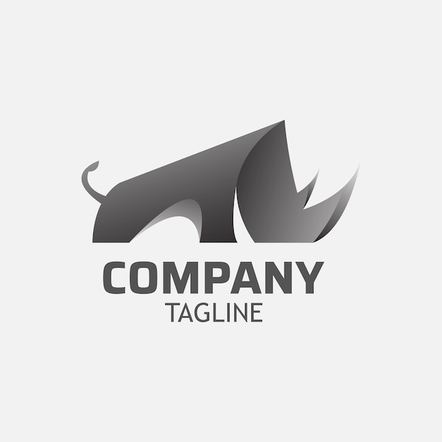 Rhino with sharp horn logo design template