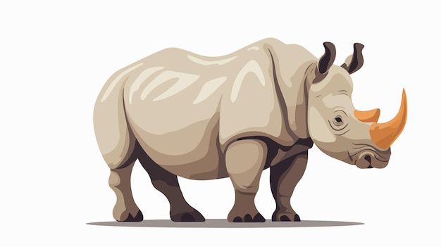 Vector rhinoceros animal isolated flat vector illustration