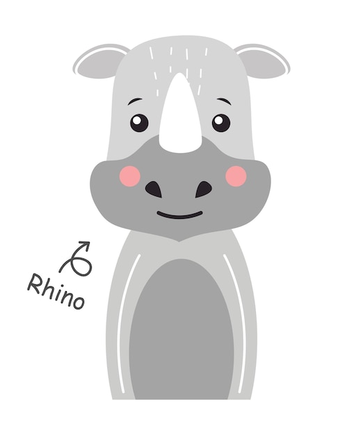 Rhinoceros Cartoon character Vector