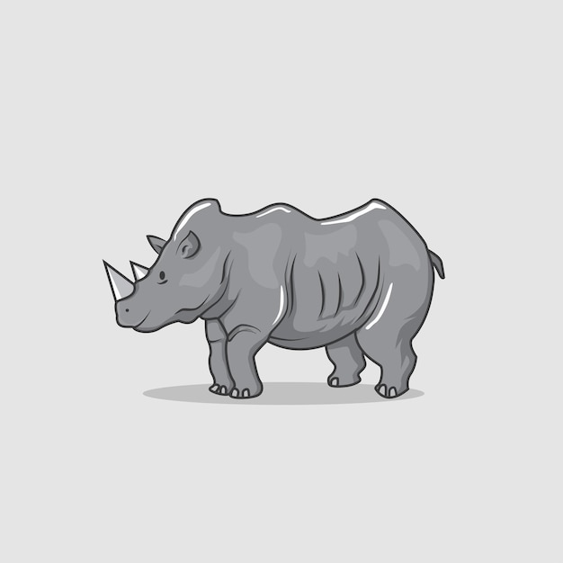 rhinoceros cartoon vector illustration