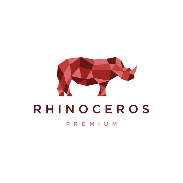 Rhinoceros geometric logo icon design template