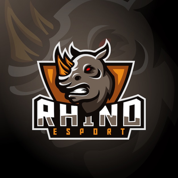 Rhinoceros head gaming logo esport