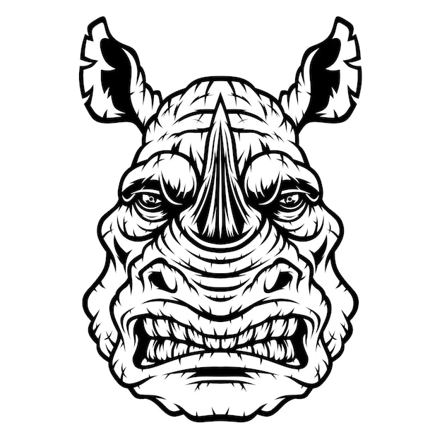 Rhinoceros head mascot.