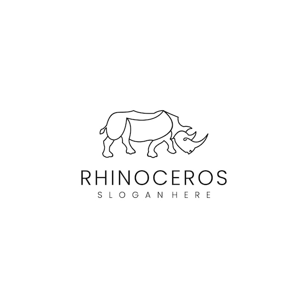 Rhinoceros logo design icon vector