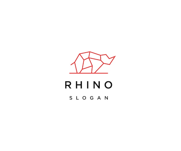 Rhinoceros logo icon design template