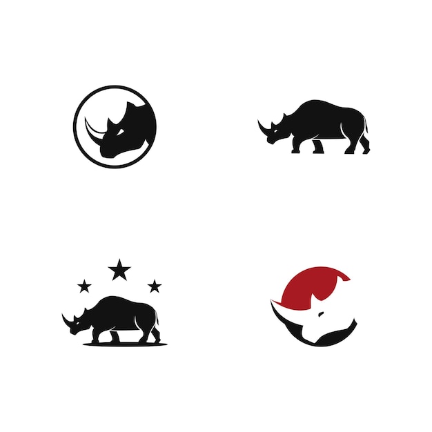 Rhinoceros logo template vector icon illustration