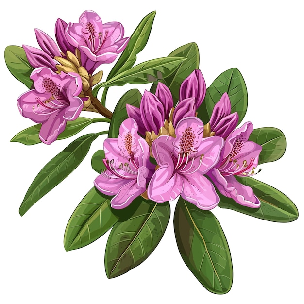 Vector rhododendron flowers