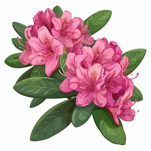 Vector rhododendron flowers