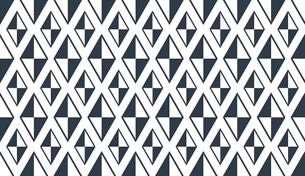 Rhomb seamless geometric vector pattern, rhombus simple black and white wallpaper background, ethnic folk embroidery or carpet style image.