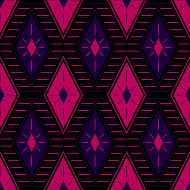 Vector rhombus motif ikat textile print vector seamless pattern