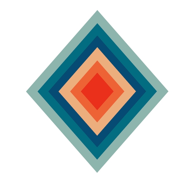 Rhombus vector illustration in retro style