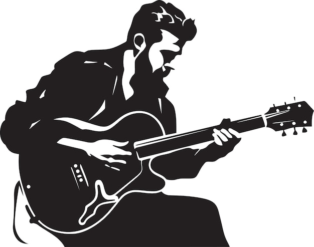 Rhythm Rapture Musician Vector Icon Melodic Muse Guitar Player Icon Vector