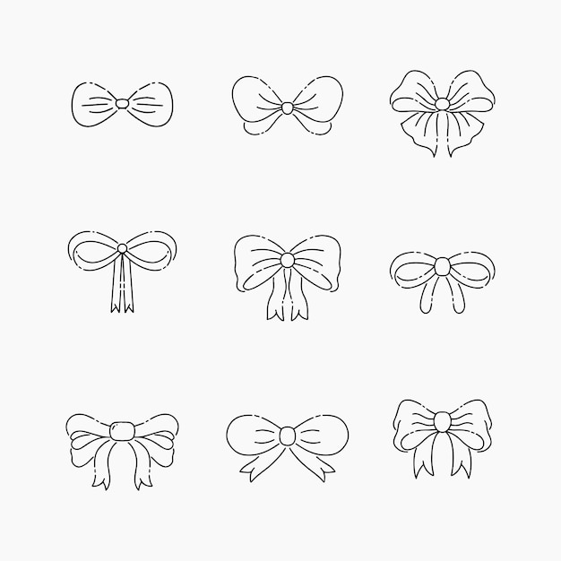 Ribbon doodle line vector illustration